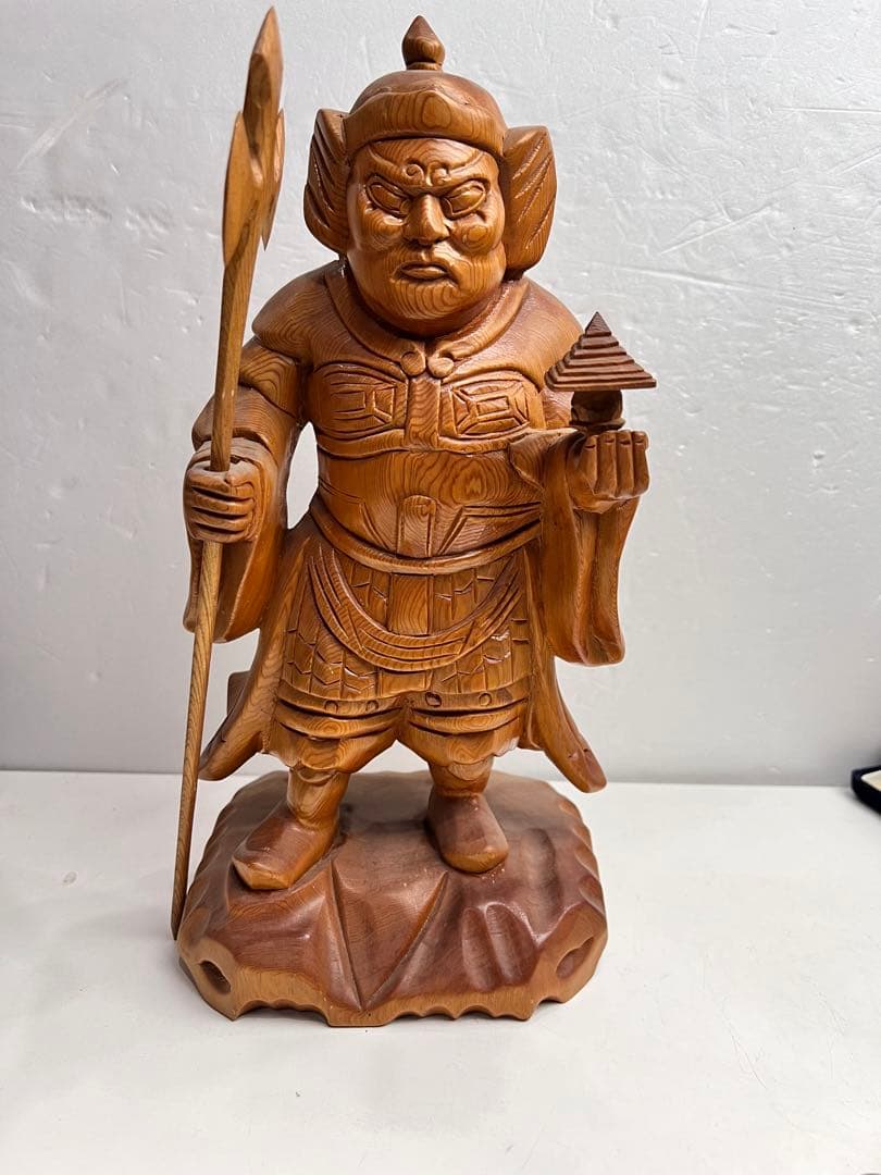 毘沙門天 木曽桧 木彫り 仏像 日本仏師作品