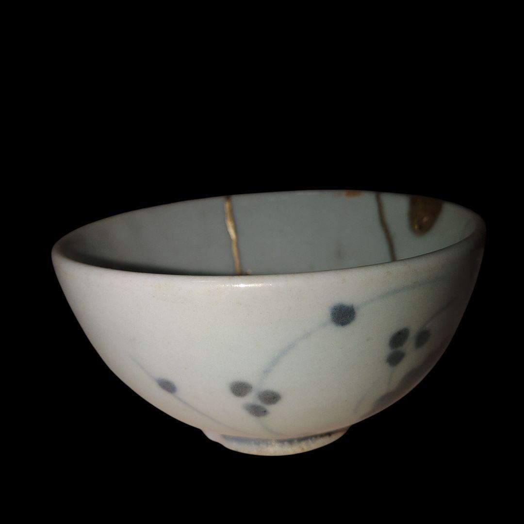 古伊万里　江戸時代　ナズナ文染付碗　くらわんか