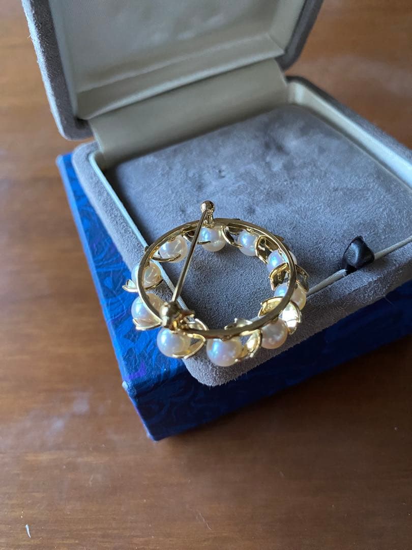 12.31までお値下げ！ミキモト　真珠 リーフモチーフ 月桂樹　ブローチ　K18