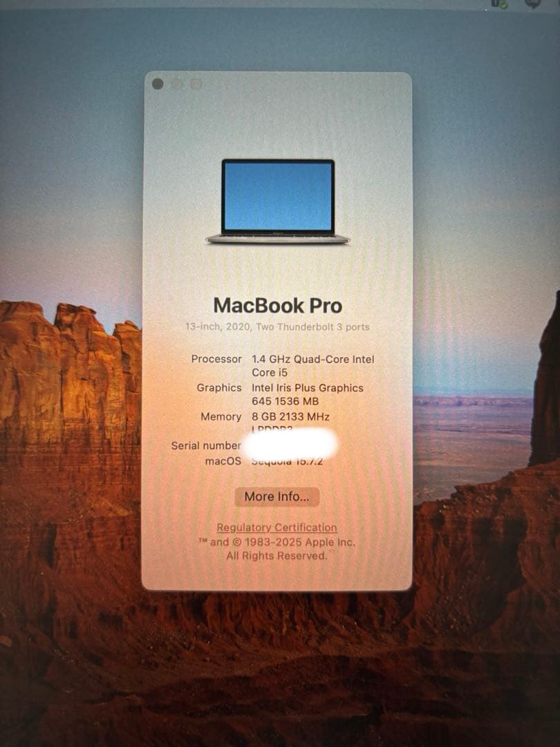 MacBook本体 MacBook Pro 13 2020 Core i5 8GB 256 US