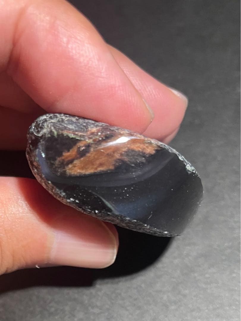 研磨品　十勝石玲瓏　特選6個セット　レインボーオブシディアン