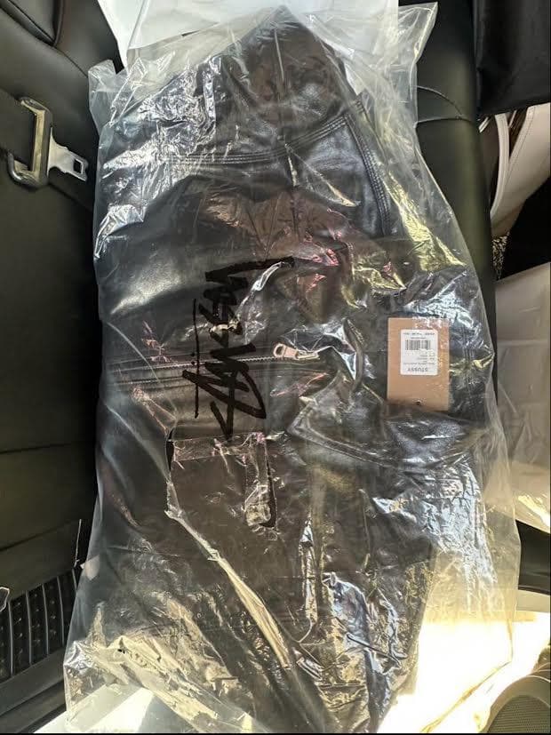 Stussy GARAGE JACKET LEATHER レザー L