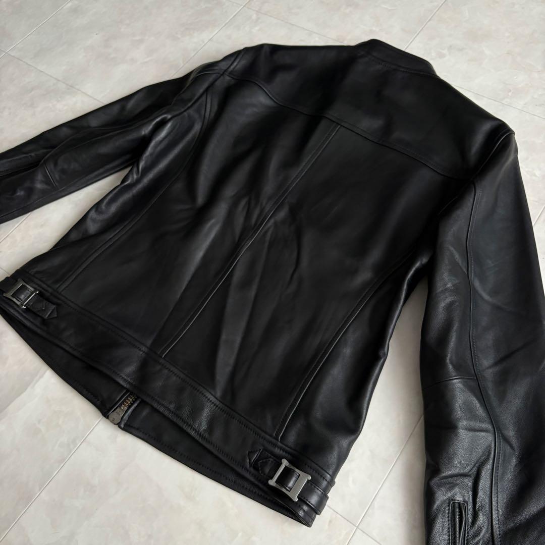 美品✨ BACK NUMBER 本革シングルライダース 黒L メンズYKKジップ