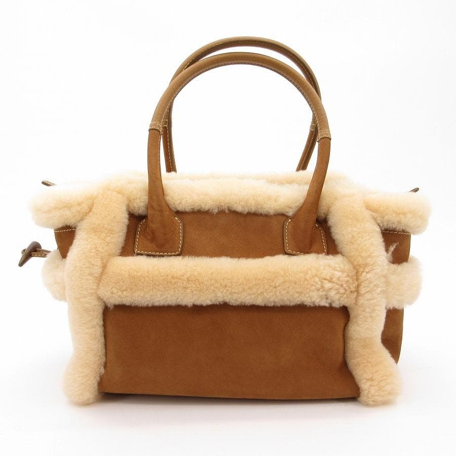 超美品 銀座かねまつ ムートンバッグ レザー 30-25120403