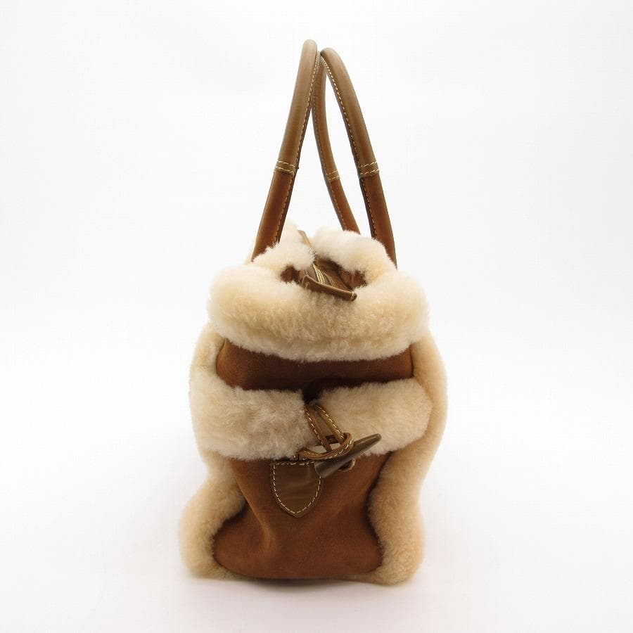 超美品 銀座かねまつ ムートンバッグ レザー 30-25120403