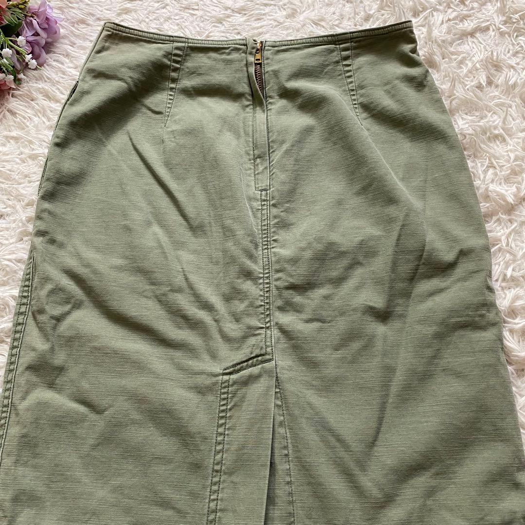 マディソンブルー　タイトスカート　カーキ　バックスリット　02