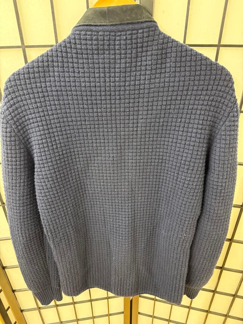 GIORGIO ARMANI 高級スウェード レザー ニット ジャケット