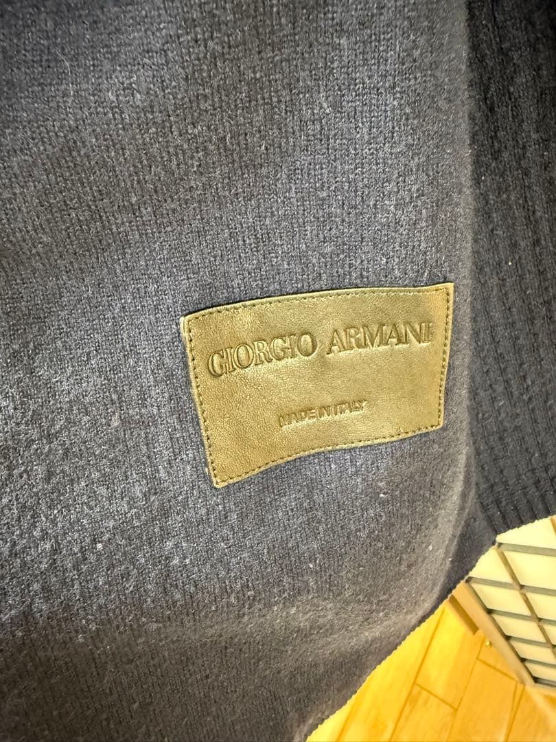 GIORGIO ARMANI 高級スウェード レザー ニット ジャケット