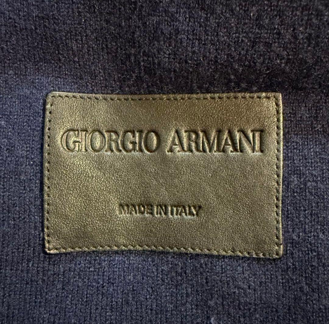 GIORGIO ARMANI 高級スウェード レザー ニット ジャケット