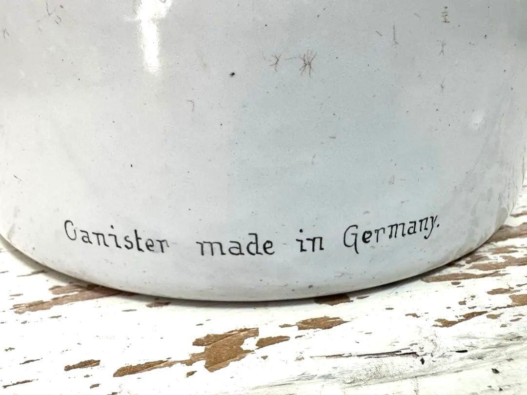 大きい アンティークホーロー シュガー缶 キャニスター エナメル ドイツ