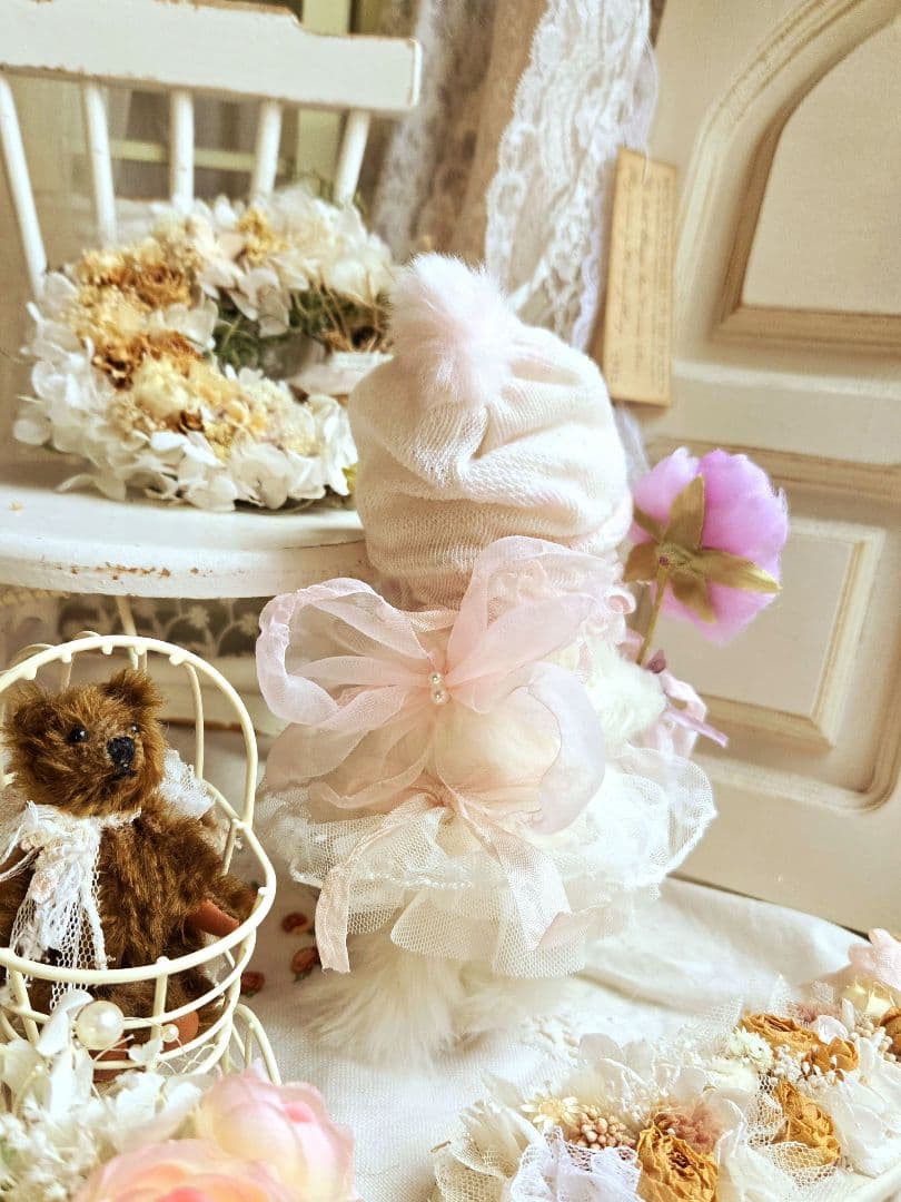 お花の妖精 ちっちゃなねこちゃん♡ テディベア ぬいぐるみ ドール