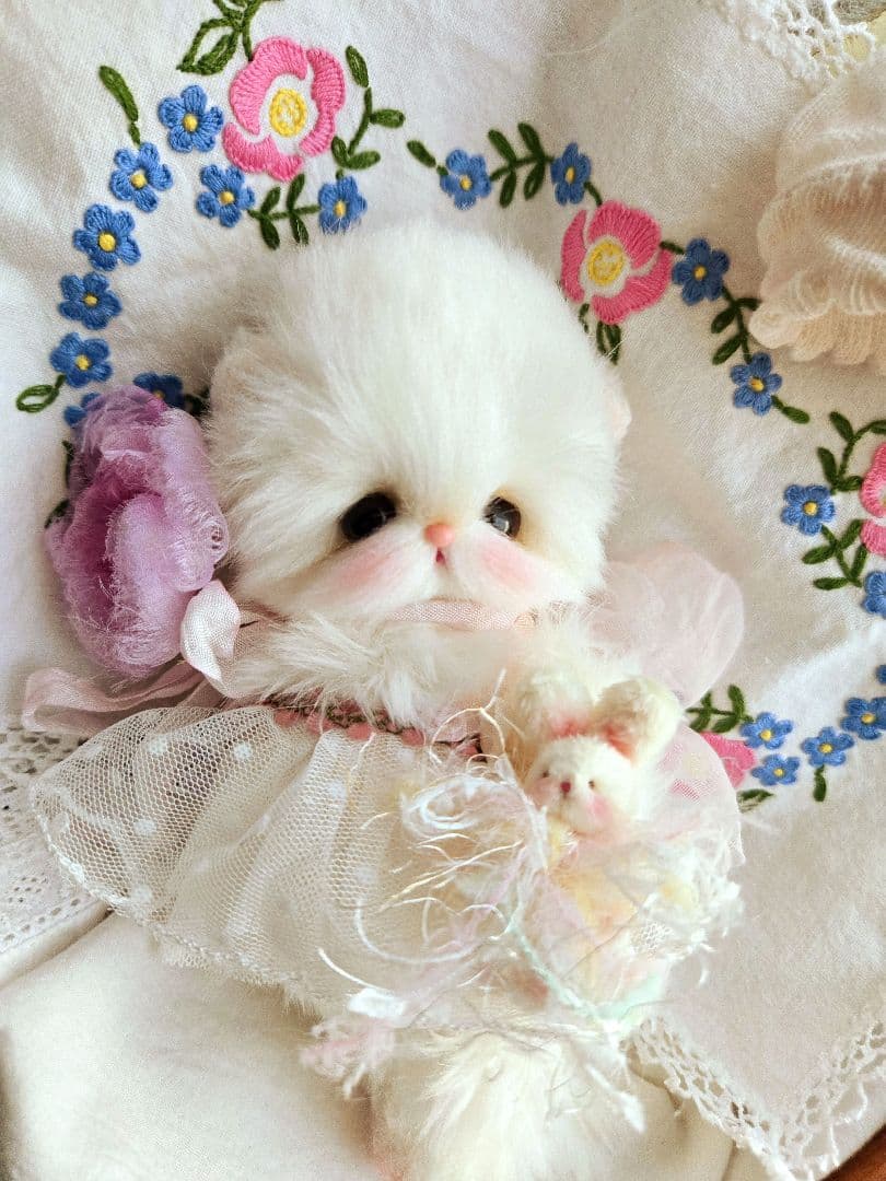 お花の妖精 ちっちゃなねこちゃん♡ テディベア ぬいぐるみ ドール