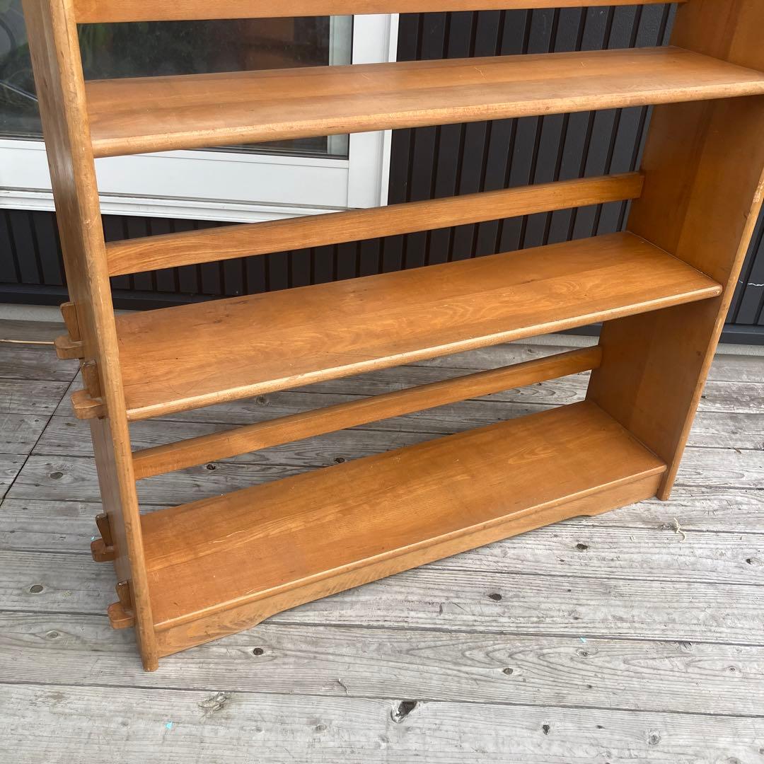 昭和レトロ ミッドセンチュリー くさび型 楔棚 木製オープンラック 本棚 飾り棚