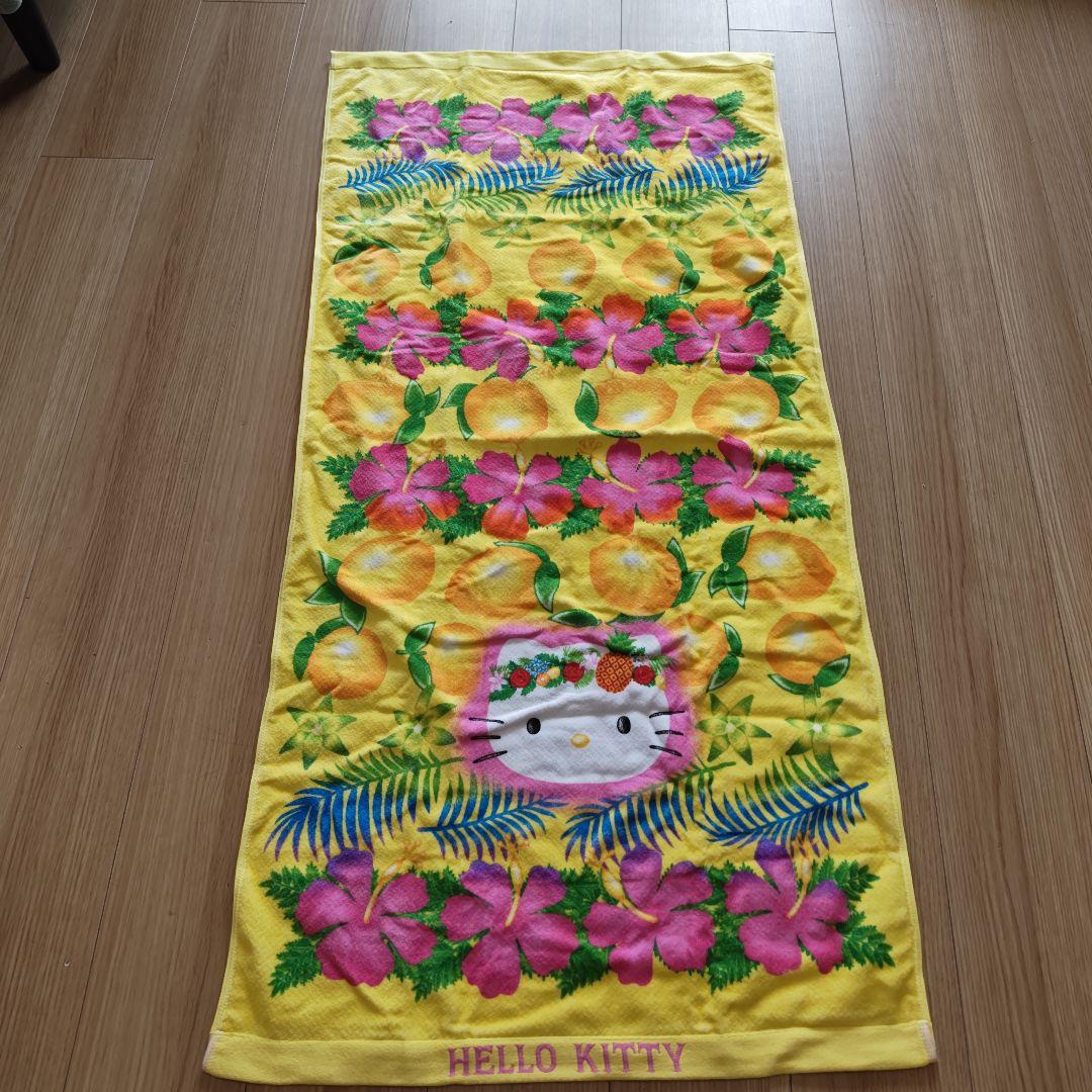 トロピカル　キティ　ハローキティ　バスタオル　平成レトロ　ハイビスカス　希少