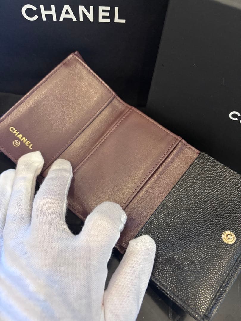 最上級美品‼️CHANEL ブラック 三つ折り財布