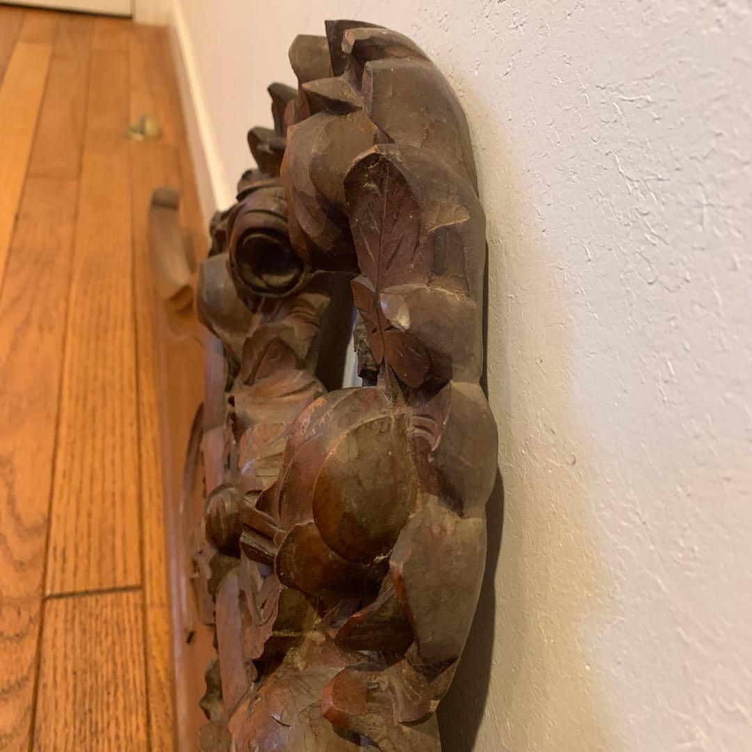 フランスアンティーク　家具装飾　重厚なバラとリボン