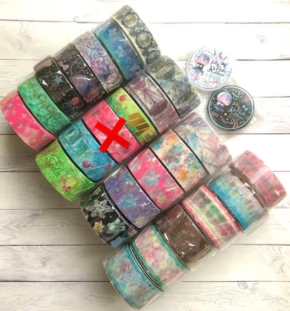 melomoonさんマスキングテープ24巻+缶バッジまとめ売り　セット限定レアも