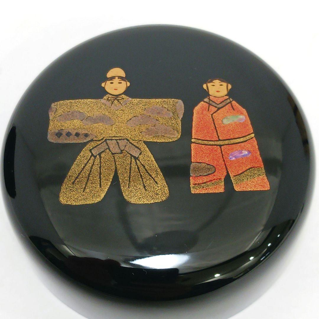 Y3031-2 茶道具 加賀蒔絵師 竹内幸斎作 立雛蒔絵 中棗 共箱　#13