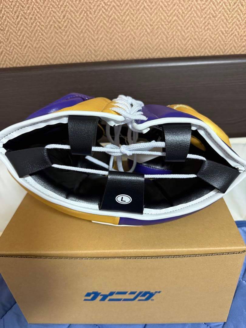 ウイニング winning ヘッドギア Lサイズ　紫／金