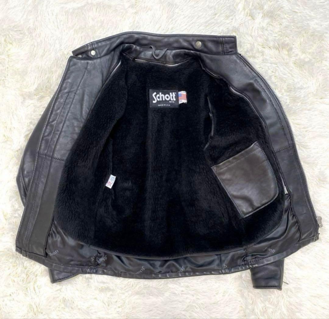 schott ショット シングルライダースジャケット641sp ライナー付き