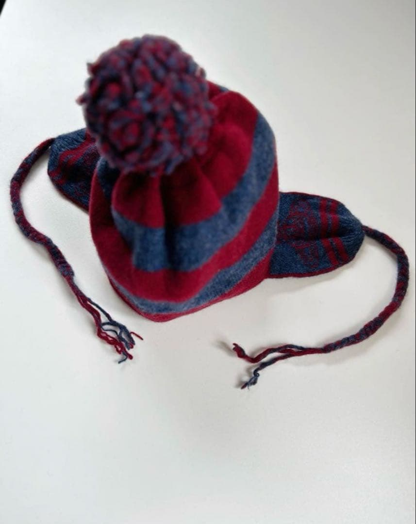 vivian westwood ニット帽　y2k 耳あて付きニット帽　ストライプ