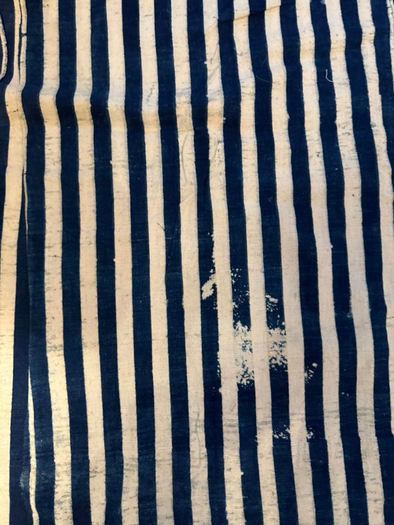 ①骨董レア品　日本　古布　藍染木綿　6m超　東北馬飾り　コレクター　リメイク材料