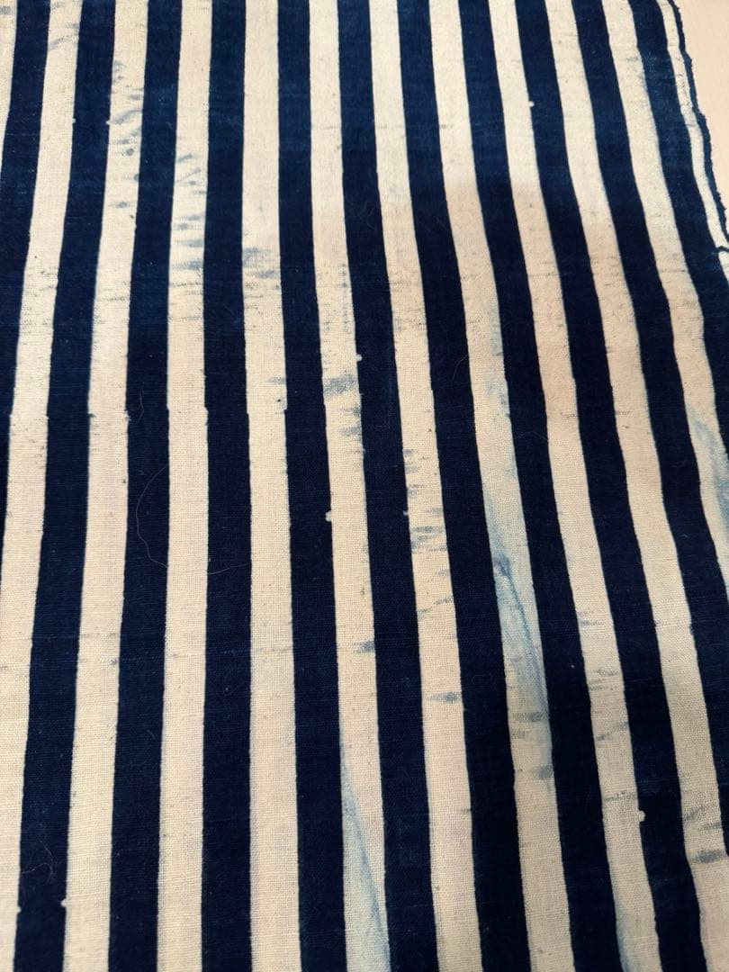 ①骨董レア品　日本　古布　藍染木綿　6m超　東北馬飾り　コレクター　リメイク材料