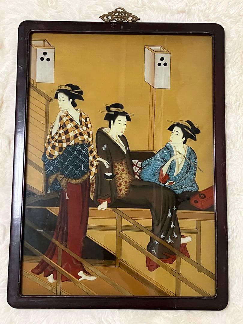 ガラス絵　美人画