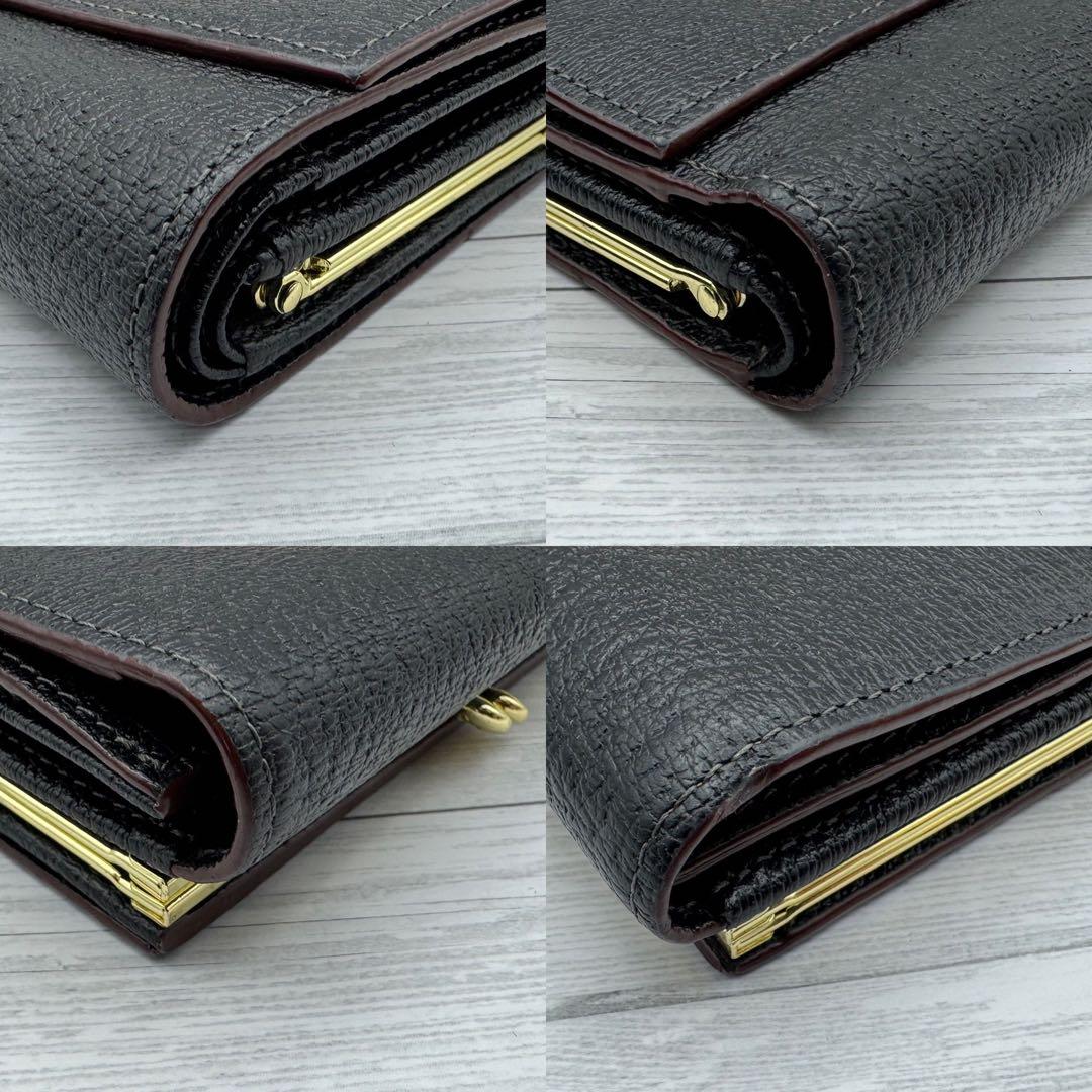 【極美品】ヴィヴィアンウエストウッド 三つ折り財布 がま口　レザー ブラック