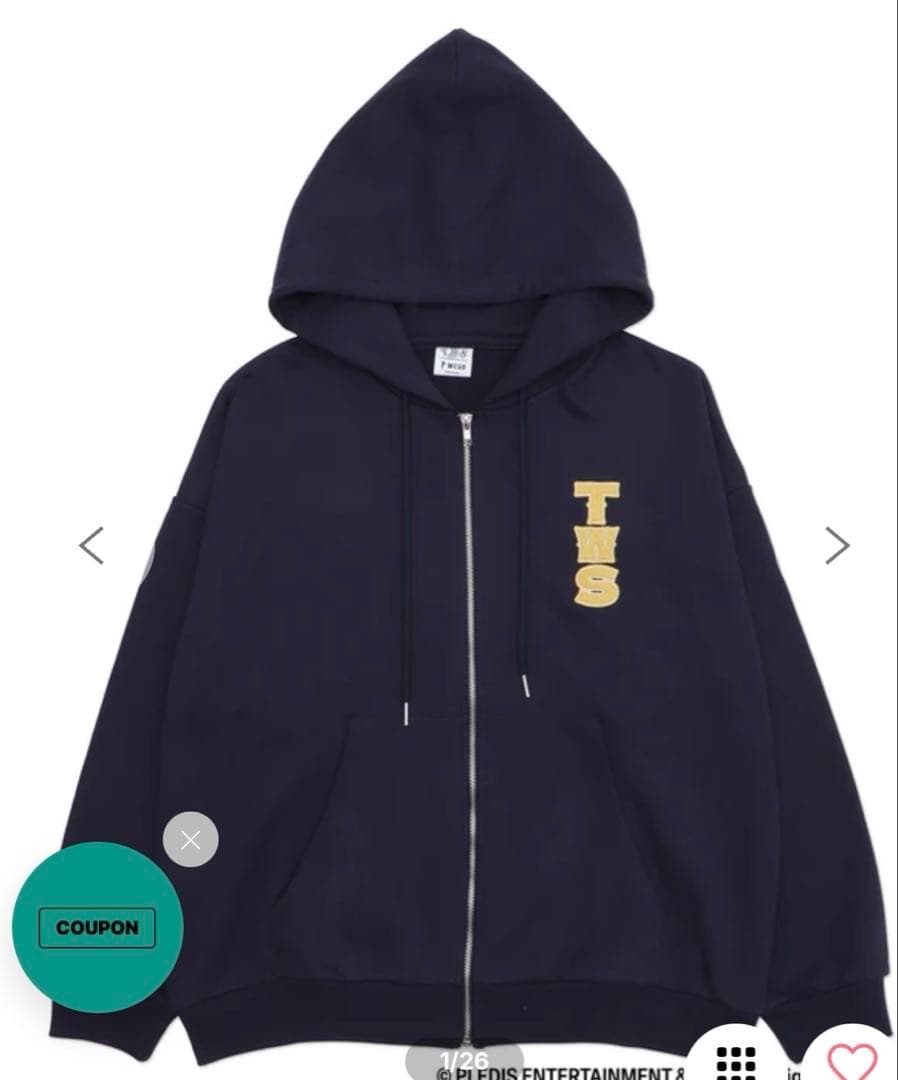 WEGO TWS　グラフィックZIPパーカー　ネイビーM