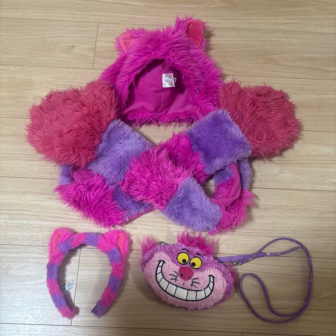 チェシャ猫　マフラーキャップ　カチューシャ　ポシェット　カードケース　3点セット