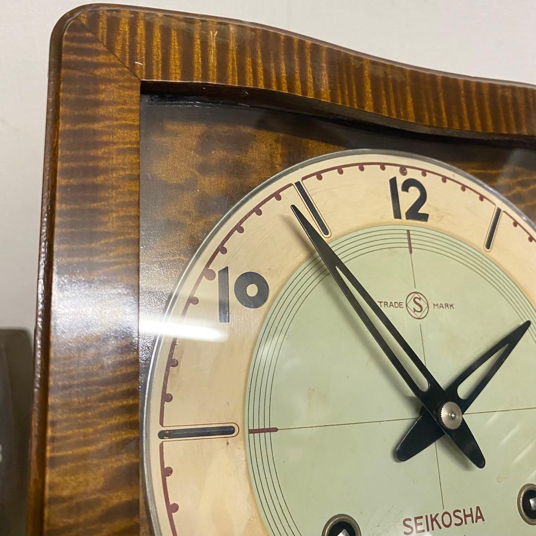 SEIKOSHA 昭和レトロ　ゼンマイ時計　虎杢　No.2720 アンティーク