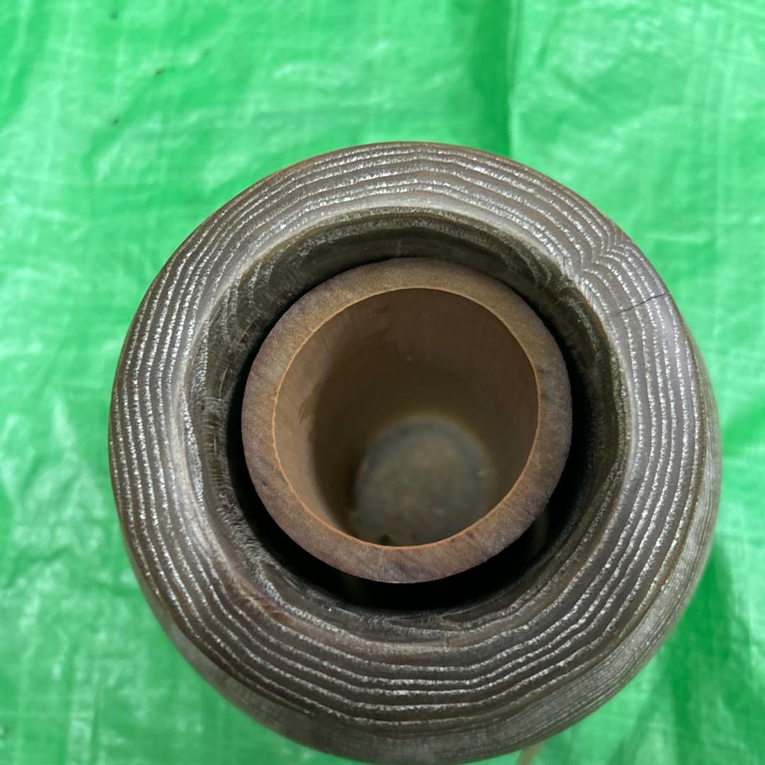 希少　岡山県　蒜山　榎本寛治作　栗の木　花瓶　花器　送料込み　当時40,000円