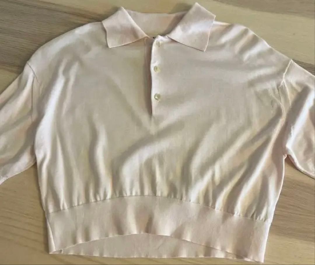 【AULAREE】silk knit short polo 半袖ニット1