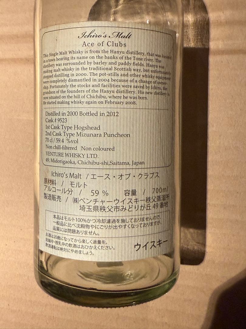 イチローズモルト　空瓶いろいろ