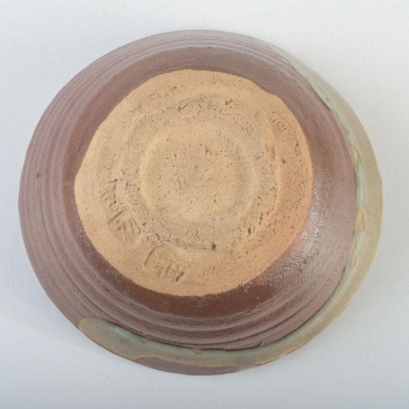 茶道具　虎山窯　鈴木青々作　鉄釉　茶碗　共箱　C　9483