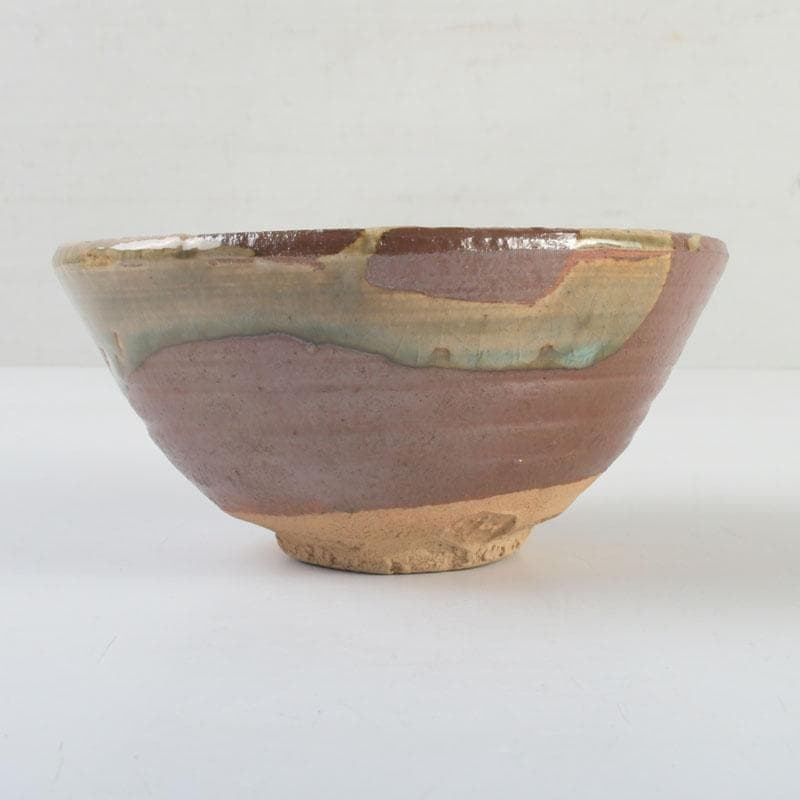 茶道具　虎山窯　鈴木青々作　鉄釉　茶碗　共箱　C　9483