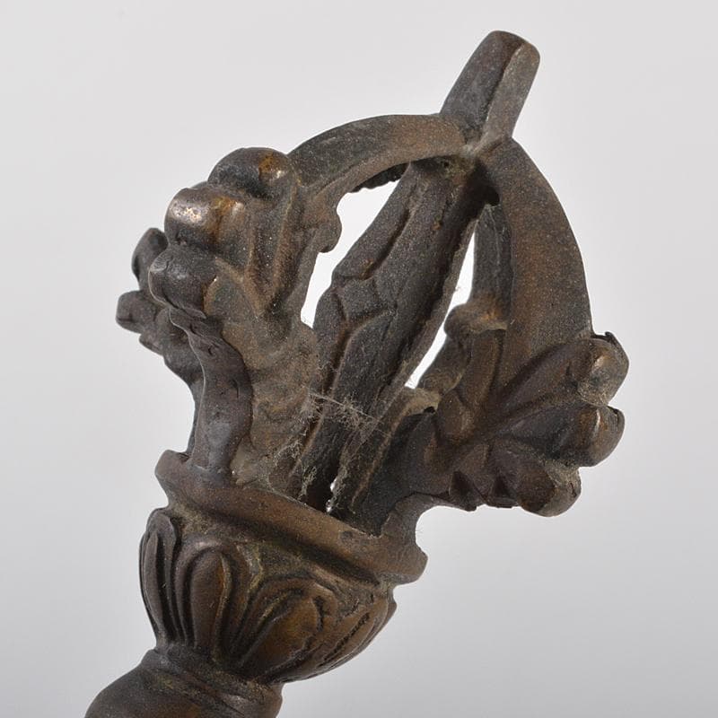 チベット密教法具　古銅　カルティカ　カルタリ　曲刀　斧　M　R7285