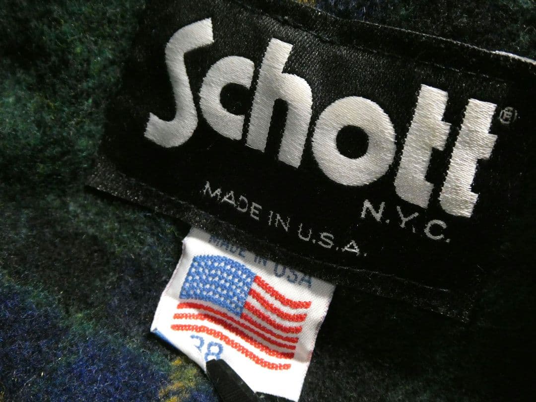 ※専用！黄金サイズ38！ショット658襟付シングルトラッカージャケット黒ブラック