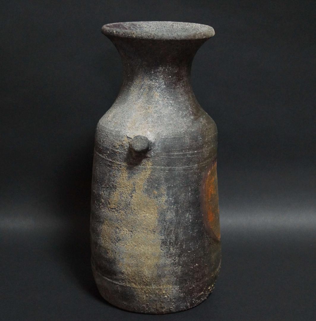 備前焼 牡丹餅 双耳 花入 花瓶 壺 壷 花器 / 華道具