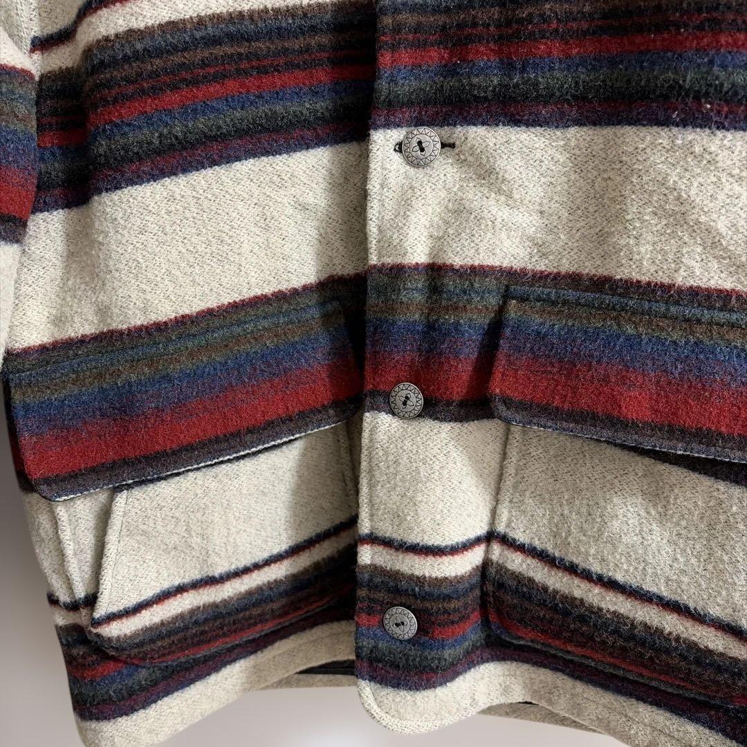 【美品】90'S ウールリッチ WOOLRICH ボーダー柄 ウールジャケット