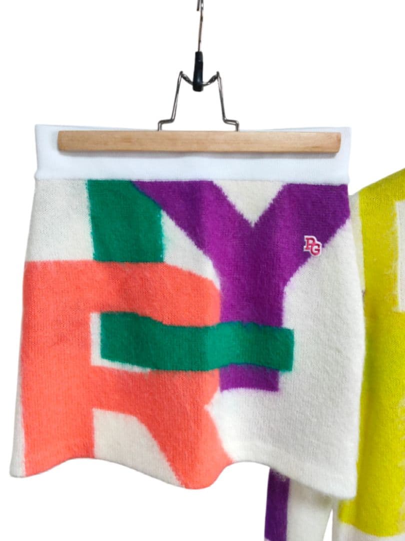 ト*)様 新品7万円 パーリーゲイツ モヘアニット＆スカート ふわふわ上下セット