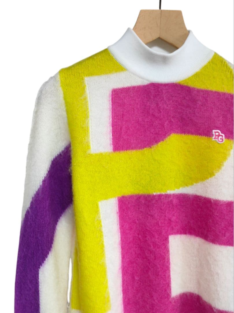 ト*)様 新品7万円 パーリーゲイツ モヘアニット＆スカート ふわふわ上下セット