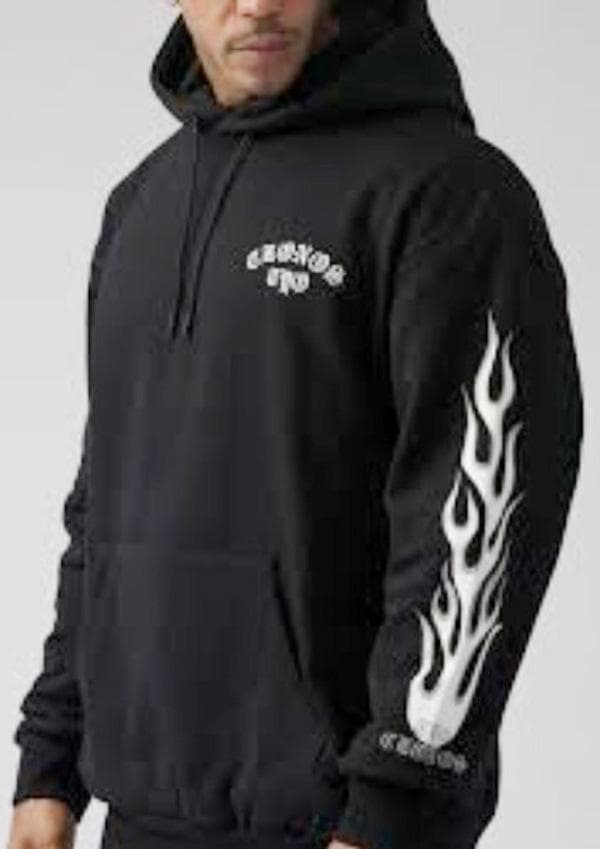 【新品未使用】CRONOSクロノス フレームデザイン スウェットパーカー 黒 S