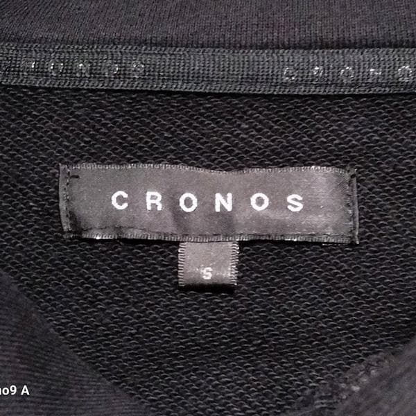 【新品未使用】CRONOSクロノス フレームデザイン スウェットパーカー 黒 S