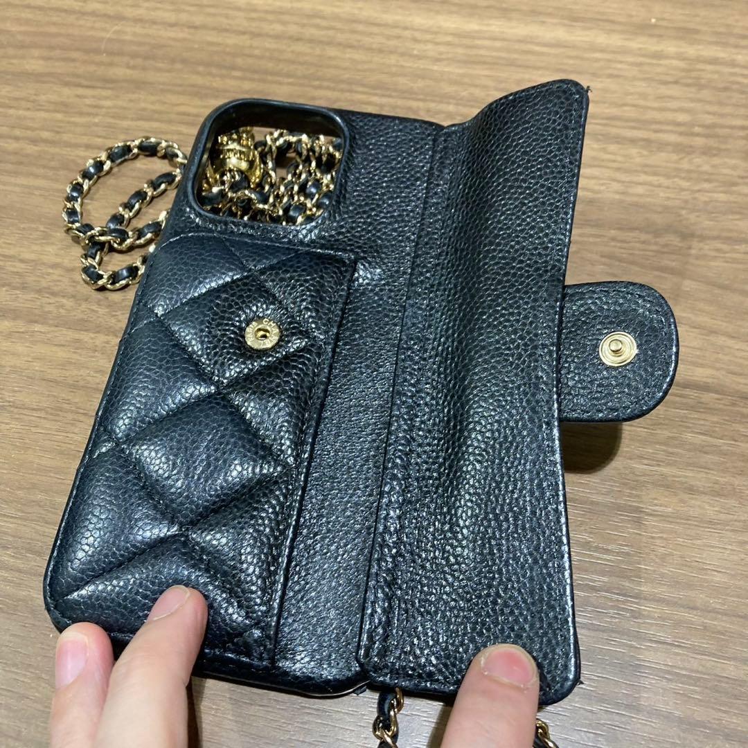 CHANEL シャネル ココマーク マトラッセ キャビアスキン スマホケース 箱