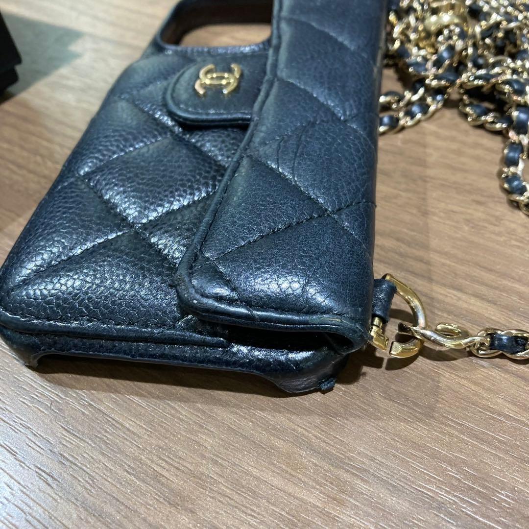 CHANEL シャネル ココマーク マトラッセ キャビアスキン スマホケース 箱