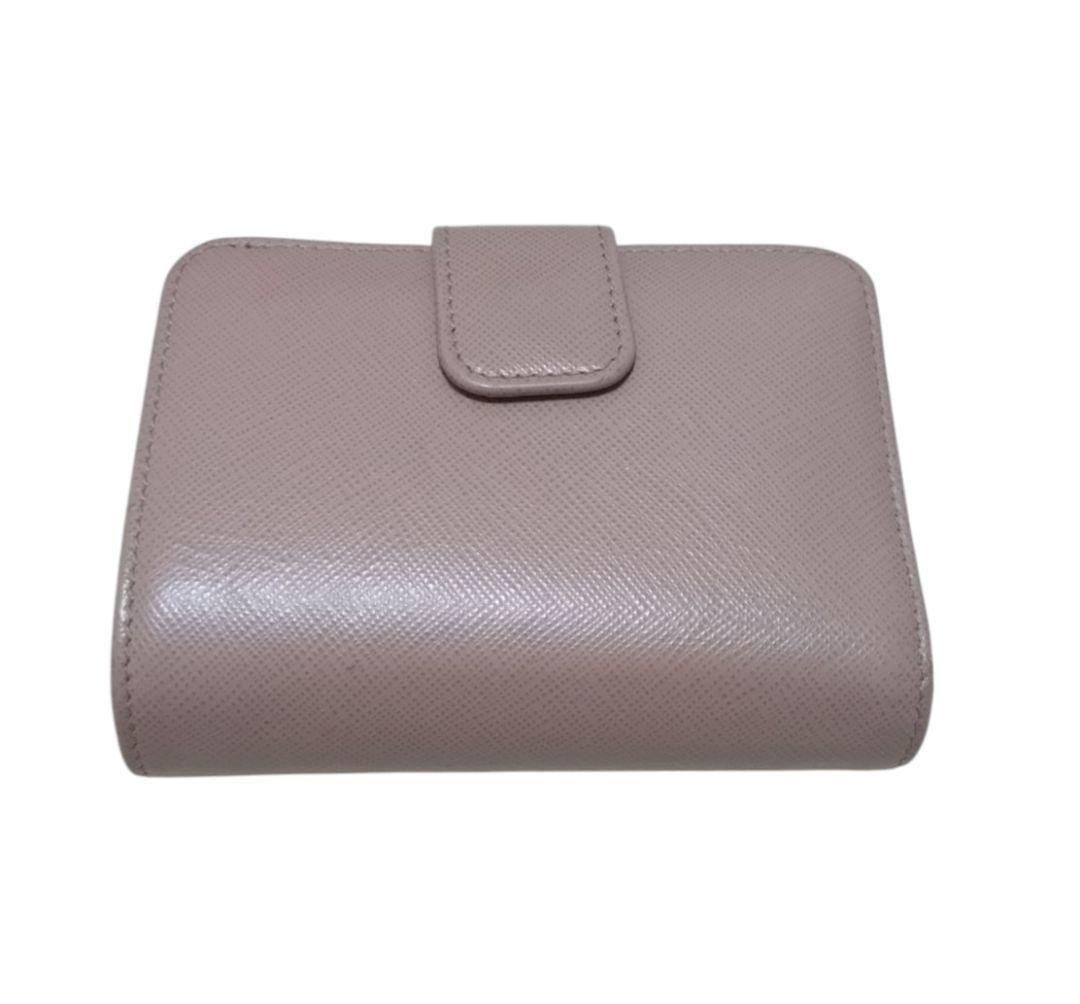 プラダ 2つ折り財布 金ロゴ バイカラー サフィアーノ