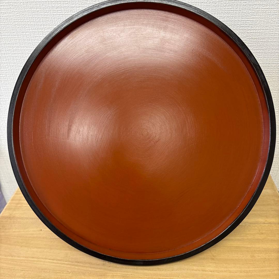 漆工房　大島　天然木　うるし塗　高脚卓盆 ②