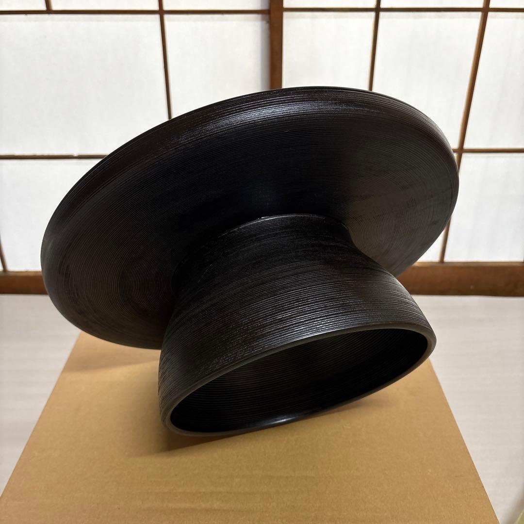 漆工房　大島　天然木　うるし塗　高脚卓盆 ②